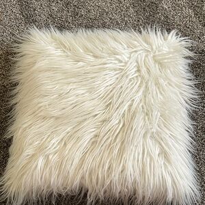 Fluffy White Throw Pillow